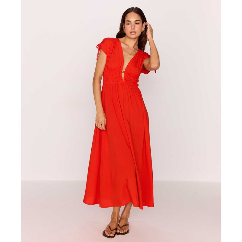 MINKPINK Scarlett V-Neck Midi Dress image number 2
